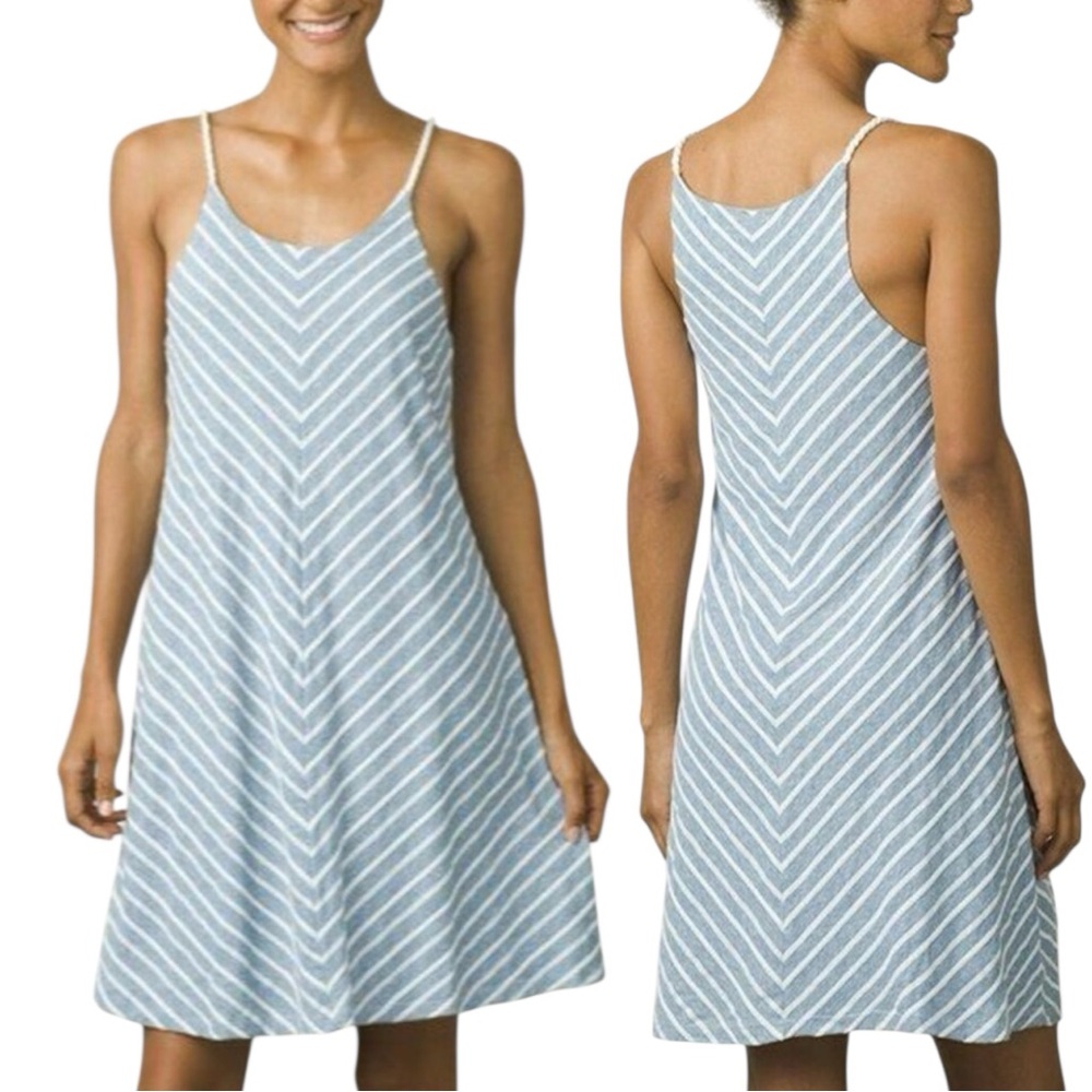 PrAna Seacoast Halter Style Swing Mini Casual Summer Beach Vacation Dress Size L